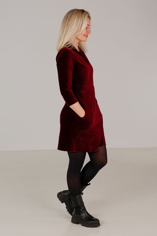 Kine burgundy kort basklänning