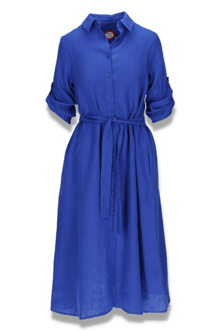 Huvudbild Donna kungsblå skjortklänning i linne