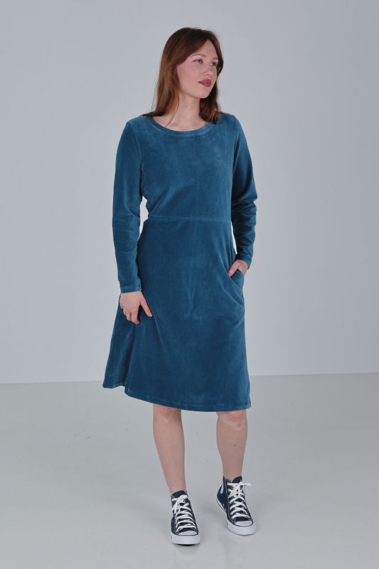Anja dusty blue basklänning i sammet