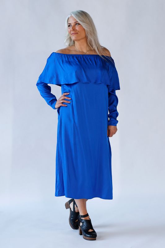 Palma kungsblå elegant klänning i rayon