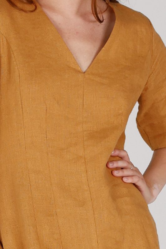 Heidi nugat linne klänning