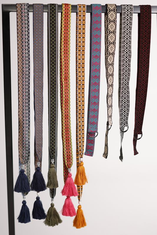 Belt ribbon blue multicolor 4,5 cm