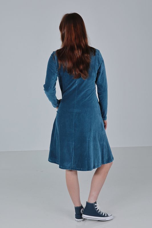 Anja dusty blue basklänning i sammet