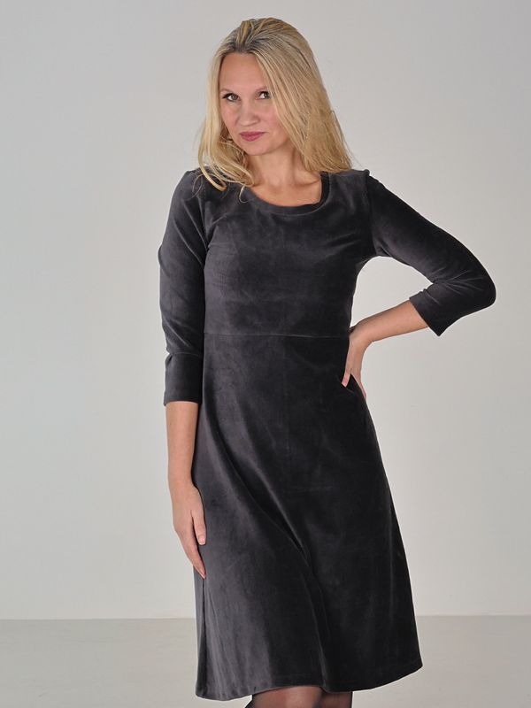 Elli klänning sammet grå
