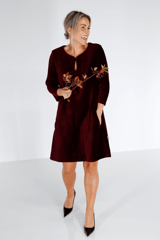 Margrete bourdeaux babycord tunik