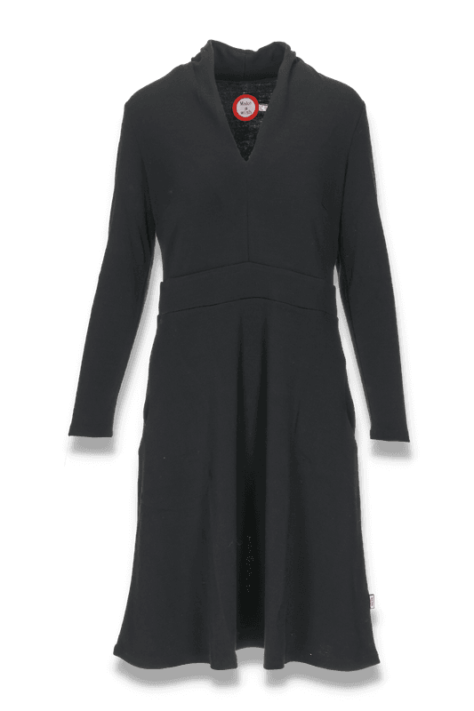 Kathrine svart merinoull klänning