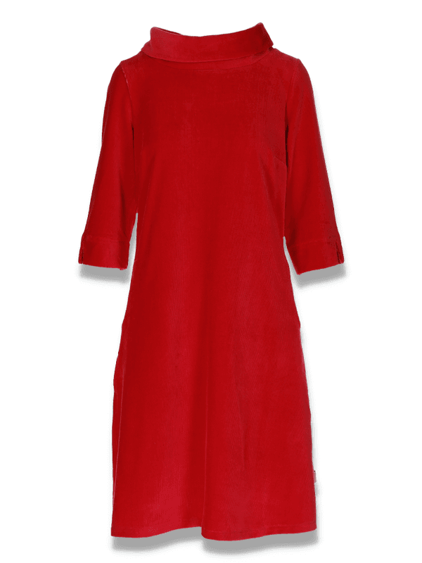 Sanna röd klänning i velur