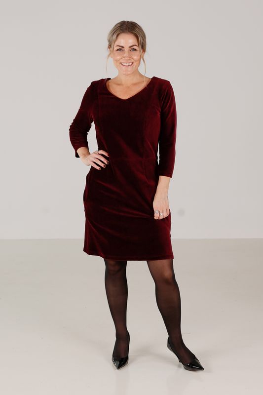 Annelise burgundy babycord klänning