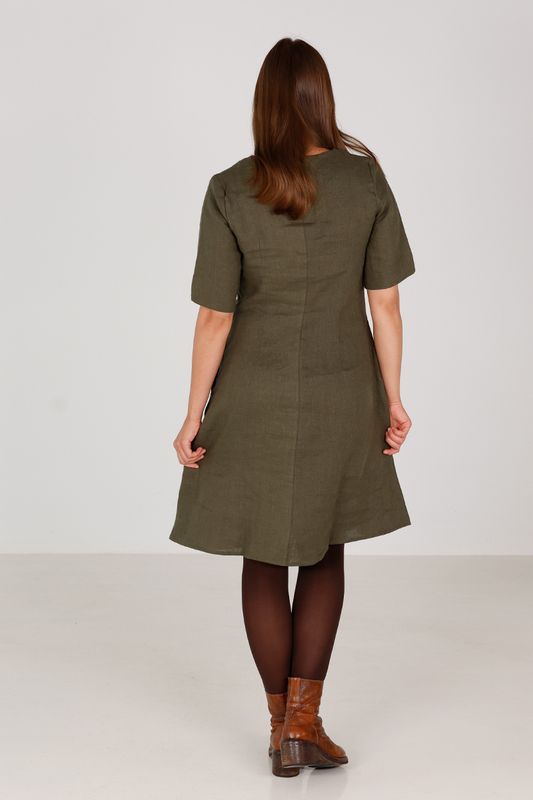 Heidi khaki linne klänning