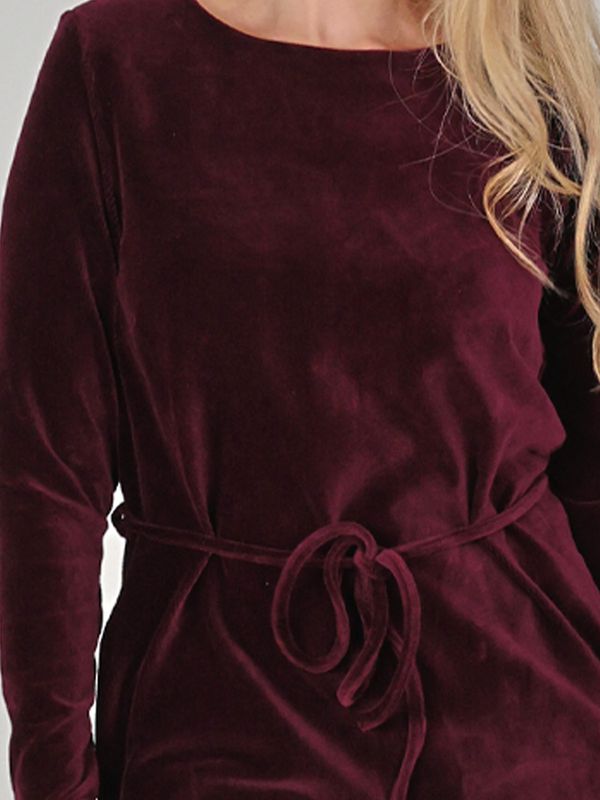 Hazel burgundy klänning i sammet