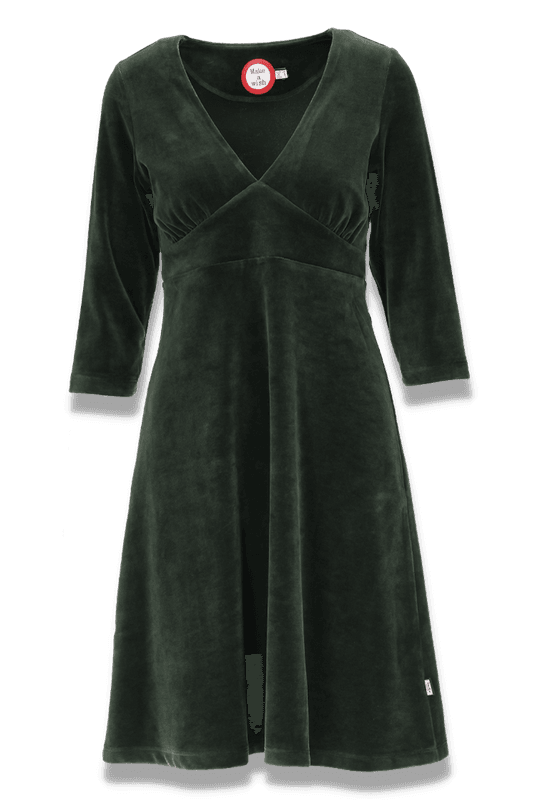 Hildur combogrön velurklänning