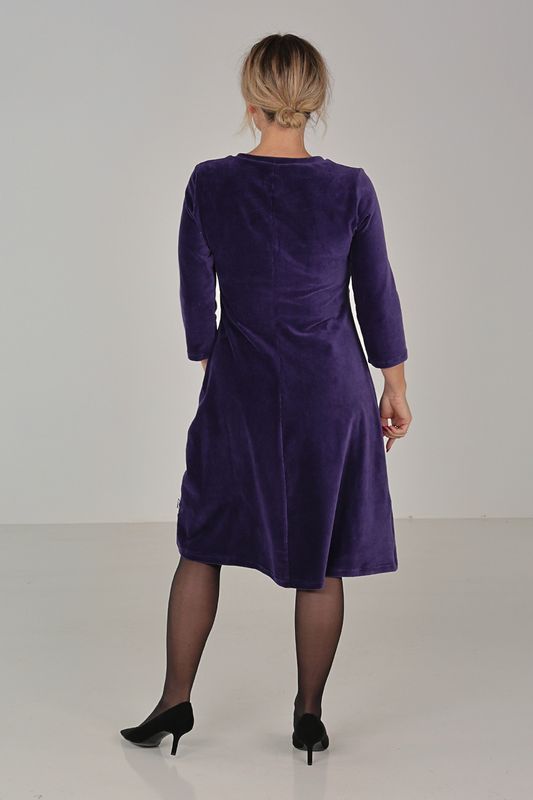 Elli dark violet klänning babycord 