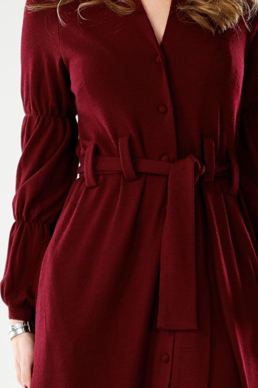 Antonette burgundy merinoull klänning