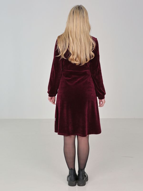 Janka bordeaux velourklänning