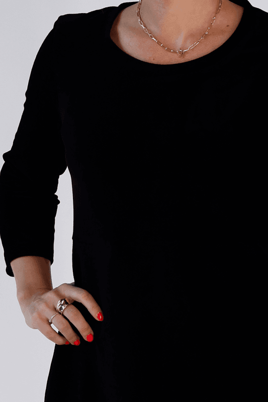 ELLI KLÄNNING BABYCORD SVART