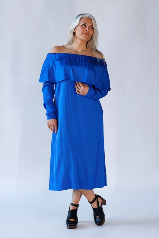 Palma kungsblå elegant klänning i rayon