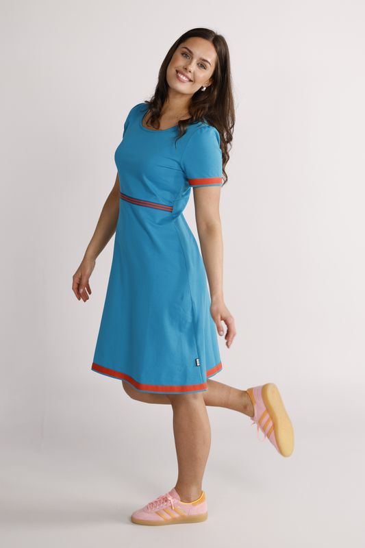 Pauline turquoise och orange klänning