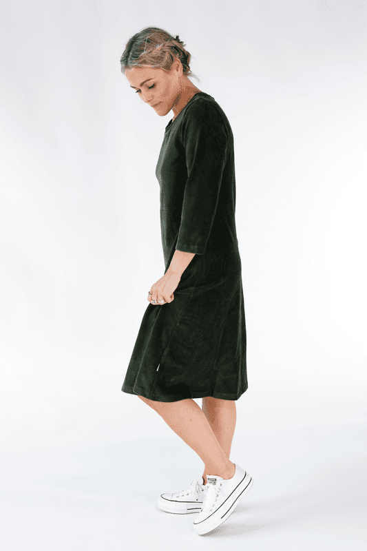 Elli klänning babycord combogrön