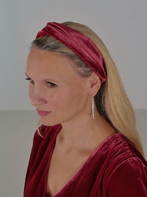 Huvudbild Berte hårbånd bourdeaux silkevelour