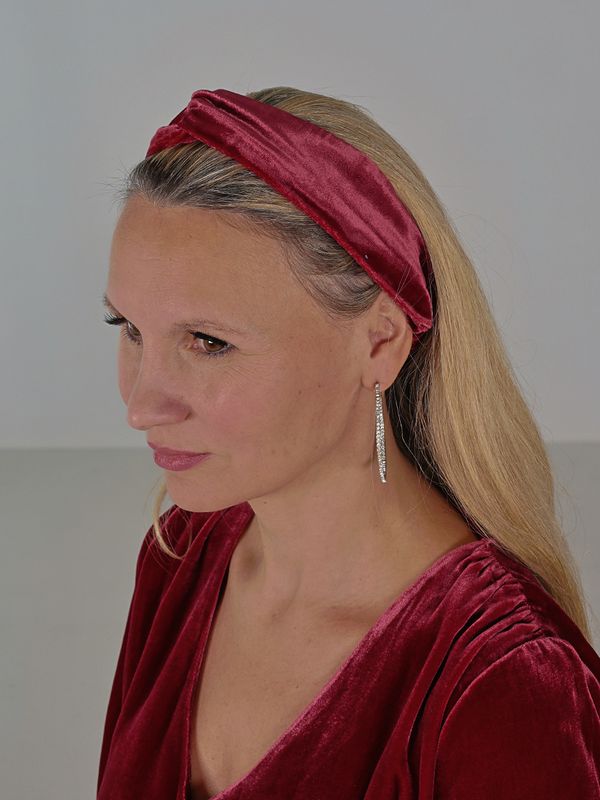 Berte hårbånd bourdeaux silkevelour