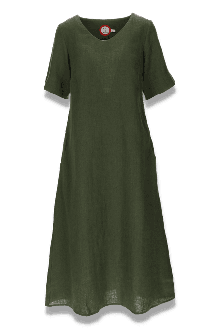 Huvudbild Gyda kombogrön klänning i linne