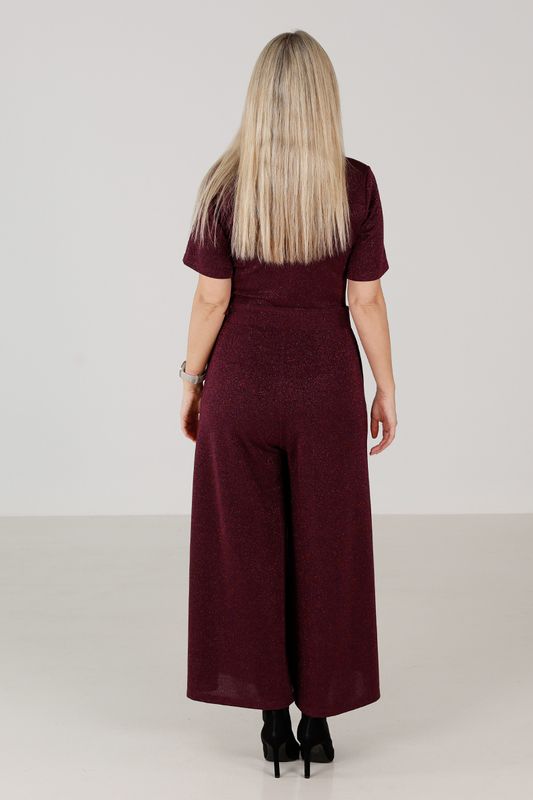 Vera plommonfärgad glitter jumpsuit