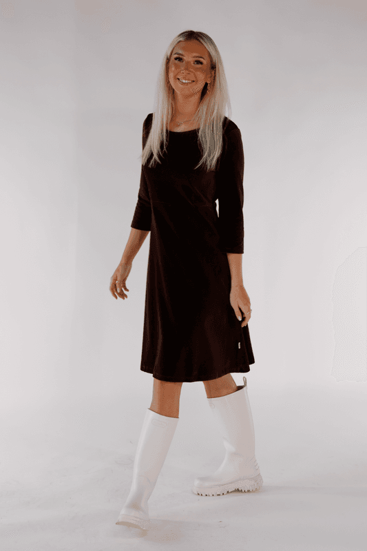 Elli klänning brun babycord 